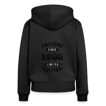 Awesome Since 1968 Limited Edition - Frauen Premium Bio Zip Hoodie - Schwarz - Hinten - Julia (174cm)
