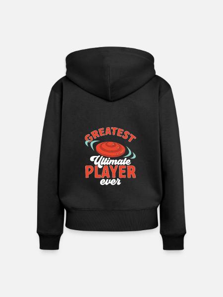 Ultimate Frisbee Wurfscheibe - Frauen Premium Bio Zip Hoodie - Schwarz