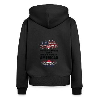 Born Paraguayan Paraguay American USA Citizenship - Women's Premium Organic Zip Hoodie - black - Back - Julia (174cm)