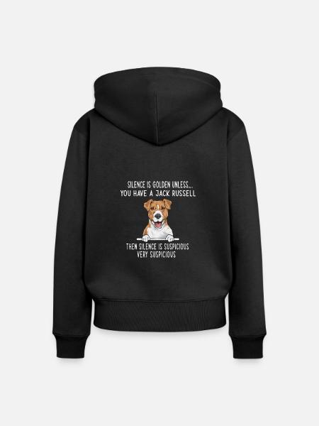 Jack Russell Terrier - Frauen Premium Bio Zip Hoodie - Schwarz