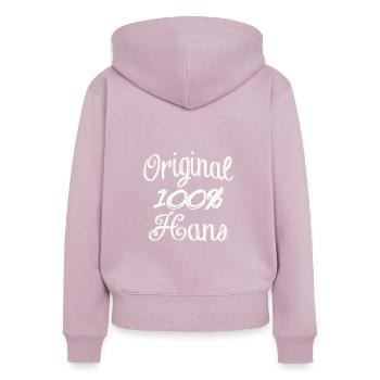 Original 100% Hans - Women's Premium Organic Zip Hoodie - dusky pink - Back - Julia (174cm)