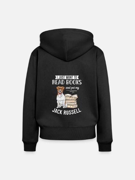 Jack Russell Terrier - Frauen Premium Bio Zip Hoodie - Schwarz