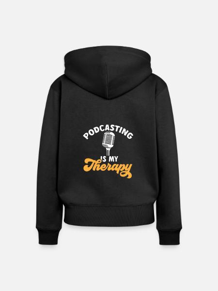 Podcaster Podcast - Frauen Premium Bio Zip Hoodie - Schwarz