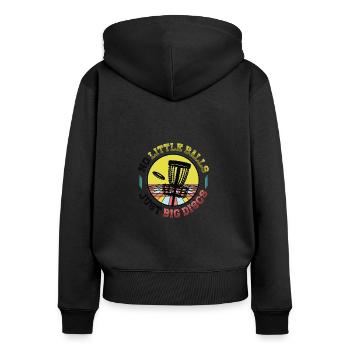 No small balls, just big discs - Funny - Women's Premium Organic Zip Hoodie - black - Back - Julia (174cm)