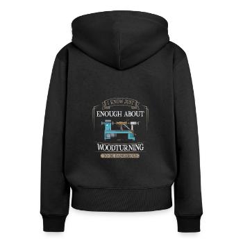 Turning Wood Lathe Lathe - Women's Premium Organic Zip Hoodie - black - Back - Julia (174cm)