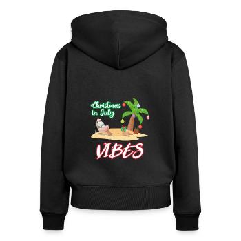 Weihnachten im Juli, Weihnachten - Frauen Premium Bio Zip Hoodie - Schwarz - Hinten - Julia (174cm)