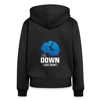 Tauchen Diving Vintage Underwater Sprüche - Frauen Premium Bio Zip Hoodie - Schwarz - Hinten - Julia (174cm)