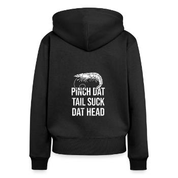 Flusskrebs Crawfish Hummer Vintage Seafood Sprüche - Frauen Premium Bio Zip Hoodie - Schwarz - Hinten - Julia (174cm)