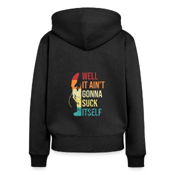 Flusskrebs Crawfish Hummer Vintage Seafood Sprüche - Frauen Premium Bio Zip Hoodie - Schwarz - Hinten - Julia (174cm)