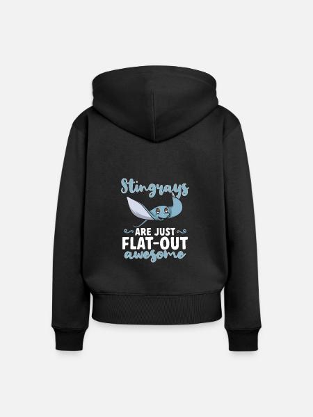 Stachelrochen Mantarochen Ozean Rochen - Frauen Premium Bio Zip Hoodie - Schwarz