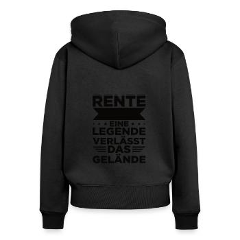 Rente Eine Legende Verlässt Das Gelände - Frauen Premium Bio Zip Hoodie - Schwarz - Hinten - Julia (174cm)