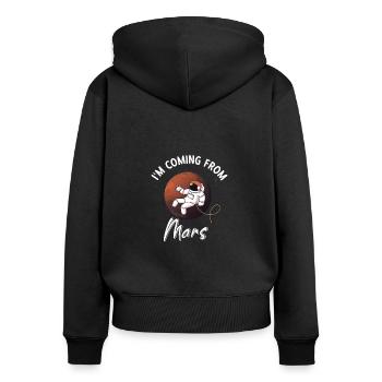 Mars Planet Weltraum Vintage Space Science Sprüche - Frauen Premium Bio Zip Hoodie - Schwarz - Hinten - Julia (174cm)