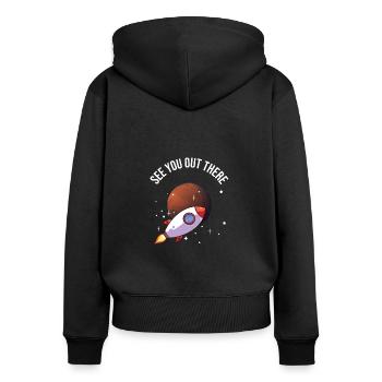 Mars Planet Weltraum Vintage Space Science Sprüche - Frauen Premium Bio Zip Hoodie - Schwarz - Hinten - Julia (174cm)