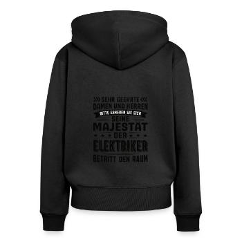 Elektriker Geburtstag Elektriker Sprüche - Frauen Premium Bio Zip Hoodie - Schwarz - Hinten - Julia (174cm)