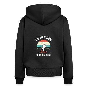 Snowboarding Snowboarder Vintage Wintersport - Frauen Premium Bio Zip Hoodie - Schwarz - Hinten - Julia (174cm)
