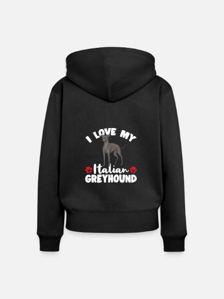 Italienischer Windspiel Windhund Hunde - Frauen Premium Bio Zip Hoodie - Schwarz