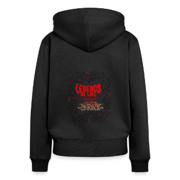 Black Lives Matter Shirt, Legends Be Like Floral - Women's Premium Organic Zip Hoodie - black - Back - Julia (174cm)