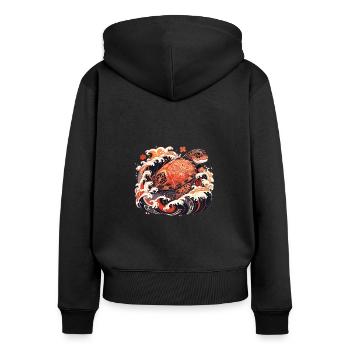 Turtle - Women's Premium Organic Zip Hoodie - black - Back - Julia (174cm)