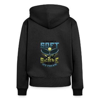 Wenn Sie Ein Softeis Wollen, Holen Sie Sich Eins - Frauen Premium Bio Zip Hoodie - Schwarz - Hinten - Julia (174cm)