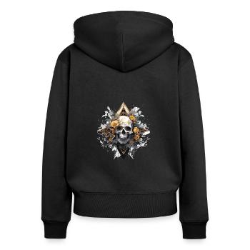 Skull Skull Skulls Skull Skeleton - Women's Premium Organic Zip Hoodie - black - Back - Julia (174cm)