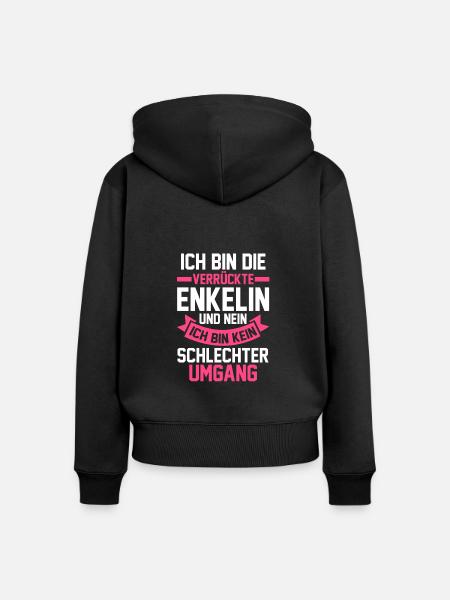Enkelin - Frauen Premium Bio Zip Hoodie - Schwarz