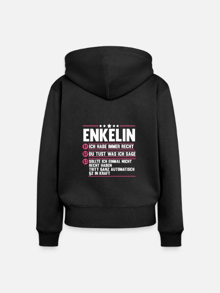 Enkelin - Frauen Premium Bio Zip Hoodie - Schwarz