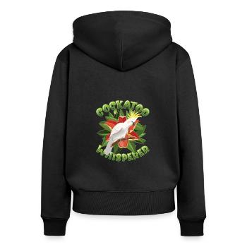 Cockatoo Whisperer, Cockatoo, Bird - Women's Premium Organic Zip Hoodie - black - Back - Julia (174cm)