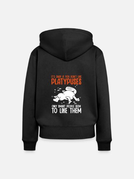 Platypus Schnabeltier - Frauen Premium Bio Zip Hoodie - Schwarz