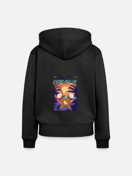 Zigarre Rauchen Zigarren Raucher - Frauen Premium Bio Zip Hoodie - Schwarz