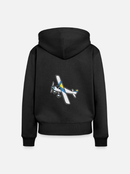Ferngesteuertes Flugzeug Modellflugzeug - Frauen Premium Bio Zip Hoodie - Schwarz