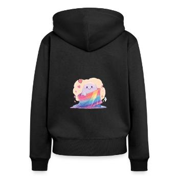 Ghost Lgbt Ghost Lgbt Flag - Sweat à capuche zippé Premium bio Femme - noir - Dos - Julia (174cm)