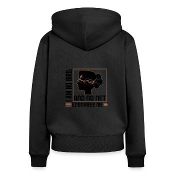Book Shirt, I Am No Bird And No Net Ensnares Me - Women's Premium Organic Zip Hoodie - black - Back - Julia (174cm)