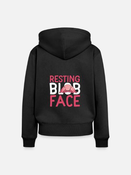 Blobfisch - Frauen Premium Bio Zip Hoodie - Schwarz