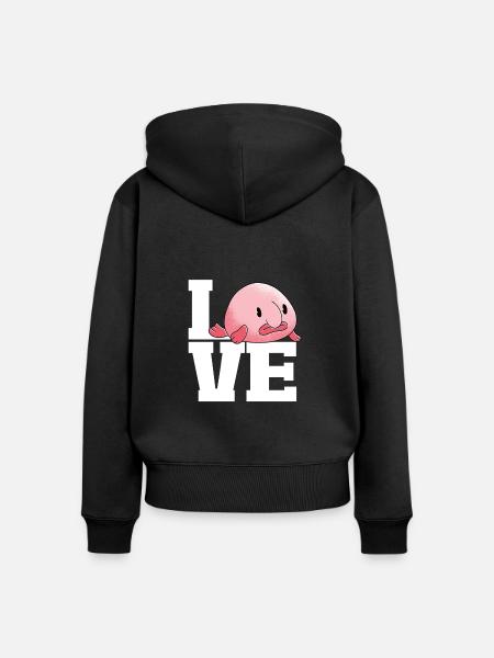 Blobfisch - Frauen Premium Bio Zip Hoodie - Schwarz