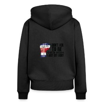 Fierté du Costa Rica Drapeau du Costa Rica cultivé - Sweat à capuche zippé Premium bio Femme - noir - Dos - Julia (174cm)