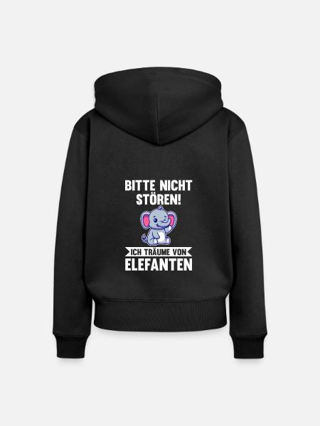Elefant Elefanten - Frauen Premium Bio Zip Hoodie - Schwarz