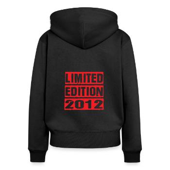 Limited Edition 2012 Birthday 2012 Vintage Retro - Women's Premium Organic Zip Hoodie - black - Back - Julia (174cm)