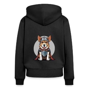 Dog Knight Warrior Dog Gift Warrior Knight - Women's Premium Organic Zip Hoodie - black - Back - Julia (174cm)