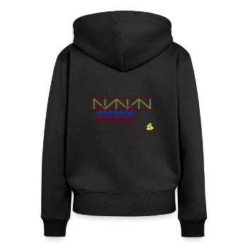 Wuppertaler Schwebebahn - Frauen Premium Bio Zip Hoodie - Schwarz - Hinten - Julia (174cm)