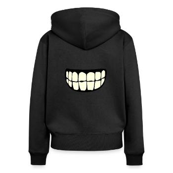 dent sourire dentier 206 S - Sweat à capuche zippé Premium bio Femme - noir - Dos - Julia (174cm)