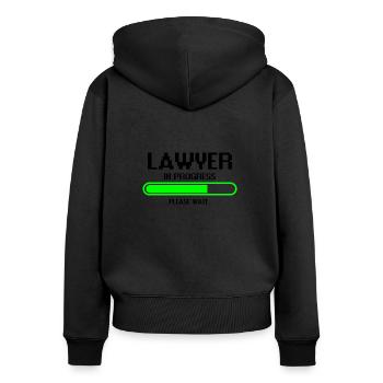 Lawyer in progress justice lawyer profession gift - Women's Premium Organic Zip Hoodie - black - Back - Julia (174cm)