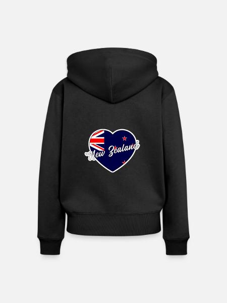 Neuseeland - Frauen Premium Bio Zip Hoodie - Schwarz