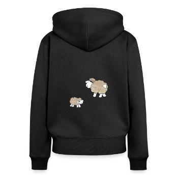 Christliches Design Der Herr ist mein Hirte - Frauen Premium Bio Zip Hoodie - Schwarz - Hinten - Julia (174cm)