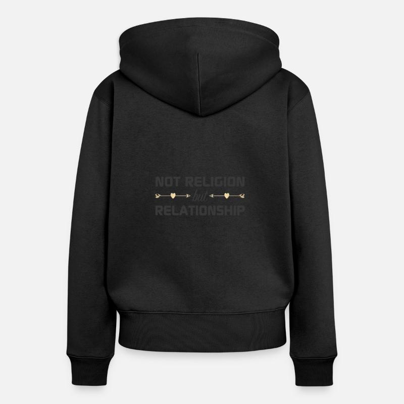 Le design chrétien n’est pas une religion mais une relation - Sweat à capuche zippé Premium bio Femme - noir