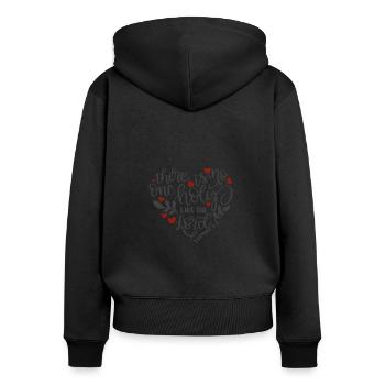 Design chrétien Personne de saint comme le Seigneur - Sweat à capuche zippé Premium bio Femme - noir - Dos - Julia (174cm)