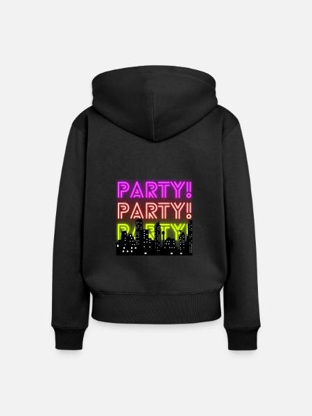 Party - Frauen Premium Bio Zip Hoodie - Schwarz