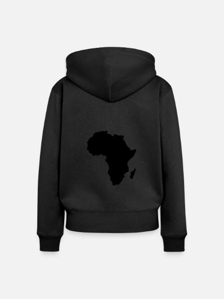 Kontinent Afrika Silhouette - Frauen Premium Bio Zip Hoodie - Schwarz
