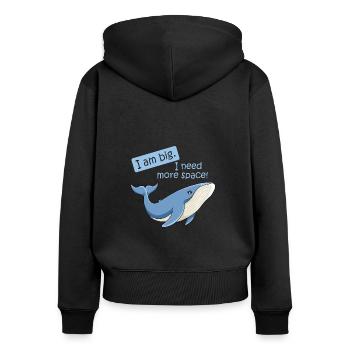 Baleine bleue grosse baleine dans la bande dessinée d'illustration de l'océan - Sweat à capuche zippé Premium bio Femme - noir - Dos - Julia (174cm)