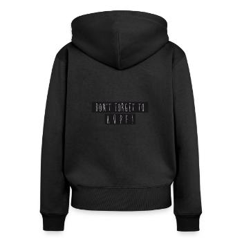 Don't forget to hop! - Women's Premium Organic Zip Hoodie - black - Back - Julia (174cm)
