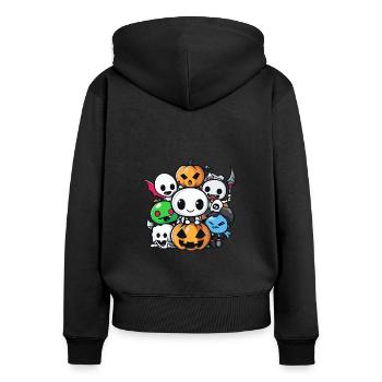 Halloween Party Figuren Comic - Frauen Premium Bio Zip Hoodie - Schwarz - Hinten - Julia (174cm)
